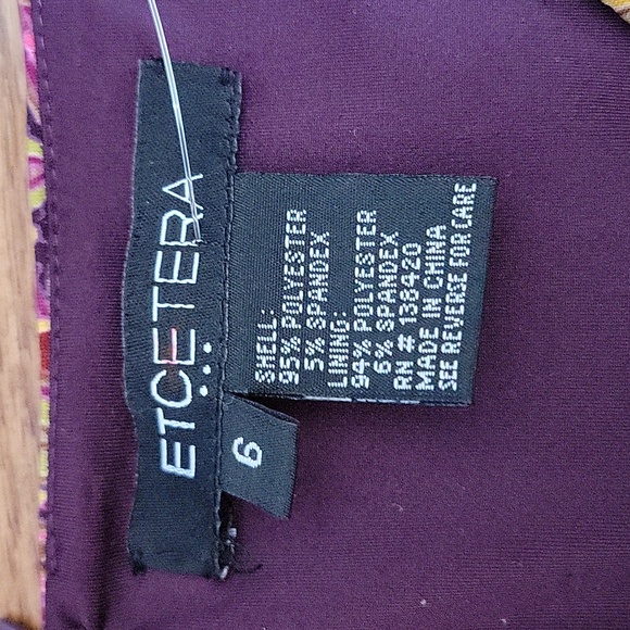 ETCETERA purple/ pink geometric midi dress sz 6 - Picture 5 of 8